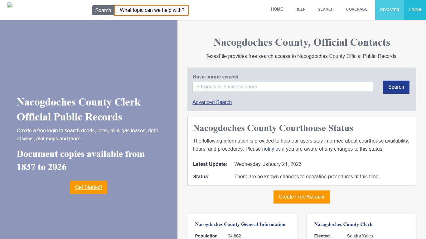 Nacogdoches County Clerk Official Public Records TexasFile